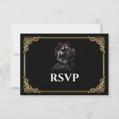 Carte de réponse de mariage Halloween Dark Gothic (Dos)