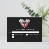 Carte de réponse de mariage Halloween gothique som (Debout devant)