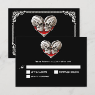 Carte de réponse de mariage Halloween gothique som