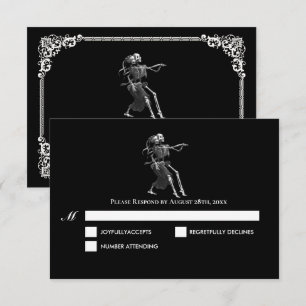 Carte de réponse de mariage Halloween gothique som