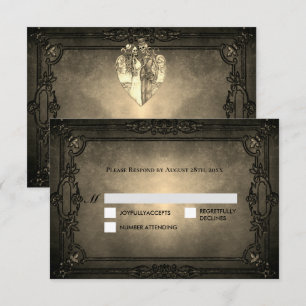 Carte de réponse de mariage Halloween gothique som