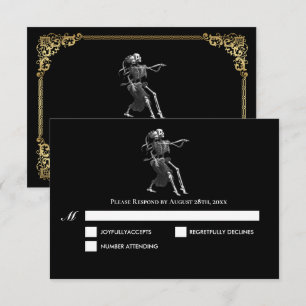 Carte de réponse de mariage Halloween gothique som
