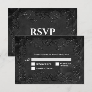 Carte de réponse de mariage Halloween gothique som