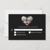 Carte de réponse de mariage Halloween gothique som (Devant)