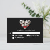 Carte de réponse de mariage Halloween gothique som (Debout devant)