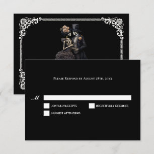 Carte de réponse de mariage Halloween gothique som