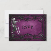 Carte de réponse de mariage Halloween gothique vio (Dos)