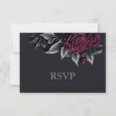 Carte de réponse de mariage Halloween gothique vio (Dos)