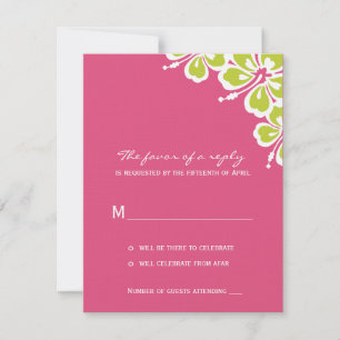 Carte de réponse de mariage Hibiscus Delight - Aza