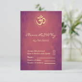 Carte de réponse de mariage hindou symbole OM (Debout devant)