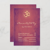 Carte de réponse de mariage hindou symbole OM (Devant / Derrière)