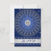 Carte de réponse de mariage Hindu Ganesh Blue Silv (Devant)
