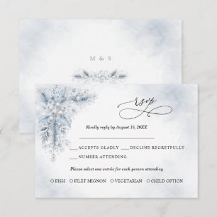 Carte de réponse de mariage hivernal aux baies bla