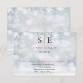 Carte de réponse de mariage hivernal avec monogram (Devant / Derrière)
