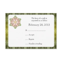 Carte de réponse de mariage hivernal dentelle déli