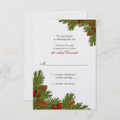 Carte de réponse de mariage hivernal des vacances (Devant / Derrière)