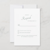 Carte de réponse de mariage Hydrangea blanche Saug (Devant)