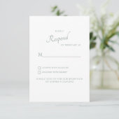 Carte de réponse de mariage Hydrangea blanche Saug (Debout devant)