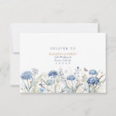 Carte de réponse de mariage Hydrangea Champagne Bl (Dos)