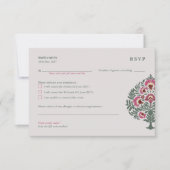 Carte de réponse de mariage islamique – Mughal gri (Devant)