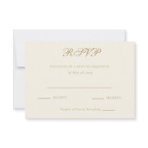 Carte de réponse de mariage Ivoire Héritage & Or A