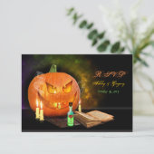 Carte de réponse de mariage Jack O'Lantern Hallowe (Debout devant)