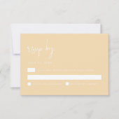 Carte de réponse de mariage jaune beurre minimalis (Devant)