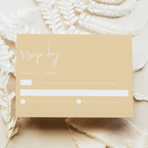 Carte de réponse de mariage jaune beurre minimalis