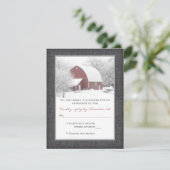 Carte de réponse de mariage La Grange Rouge en hiv (Debout devant)