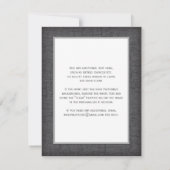 Carte de réponse de mariage La Grange Rouge en hiv (Dos)