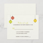 Carte de réponse de mariage Lanternes suspendues (Devant / Derrière)