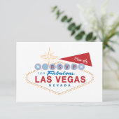 Carte de réponse de mariage Las Vegas Sign RSVP | (Debout devant)