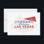 Carte de réponse de mariage Las Vegas Sign RSVP |<br><div class="desc">Le design emblématique du panneau "Bienvenue à Las Vegas" est représenté sur le devant avec la mention "RSVP". Au dos,  on trouve une zone pour le nom de l'invité avec "répondre avant la date",  ainsi que des options d'acceptation et de repas.</div>