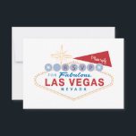 Carte de réponse de mariage Las Vegas Sign RSVP |<br><div class="desc">La conception emblématique du panneau "Bienvenue à Las Vegas" est représentée sur le devant avec la mention "RSVP". Au dos,  il y a un espace pour le nom de l'invité avec "répondre avant la date" et des options de repas.</div>