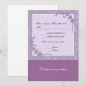 Carte de réponse de mariage lavande (Devant / Derrière)