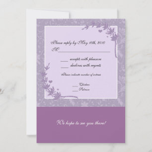 Carte de réponse de mariage lavande