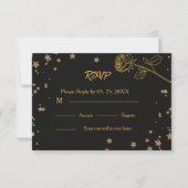 Carte de réponse de mariage luxe or (Devant)