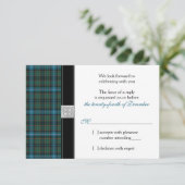 Carte de réponse de mariage MacRae Ancien Tartan d (Debout devant)