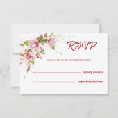 Carte de réponse de mariage Magnolia Floral (Devant)