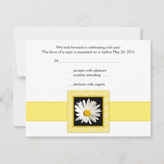 Carte de réponse de mariage Marguerite de Shasta (Dos)