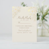 Carte de réponse de mariage Menu Choix Or (Debout devant)
