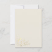 Carte de réponse de mariage Menu Choix Or (Dos)
