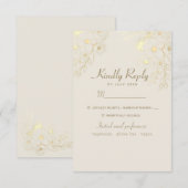 Carte de réponse de mariage Menu Choix Or (Devant / Derrière)