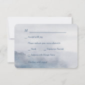 Carte de réponse de mariage Menu Cygne Bleu Romant (Dos)