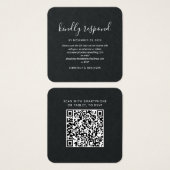 Carte de réponse de mariage miniature avec QR Code (Devant & derrière)