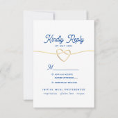 Carte de réponse de mariage minimal bleu (Devant)