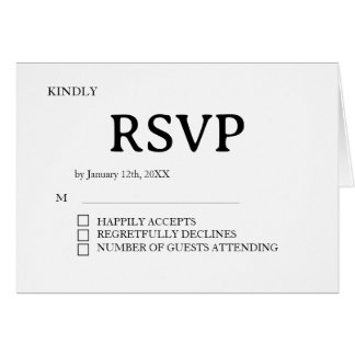 Carte de réponse de mariage minimal élégant,