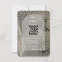 Carte de réponse de mariage minimaliste à pois bla