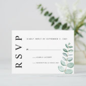 Carte de réponse de mariage minimaliste à verdure  (Debout devant)