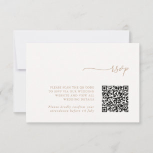Carte de réponse de mariage minimaliste avec QR Co